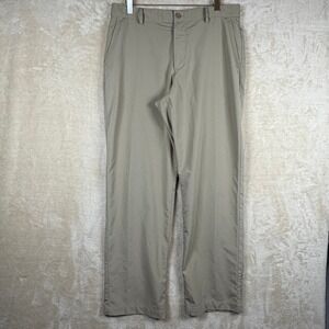 Under Armour Mens Tan Flat Front Golf Pants Size 34x32‎ Performance Athletic